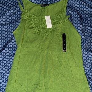 Banana Republic Green Lace Accent Top